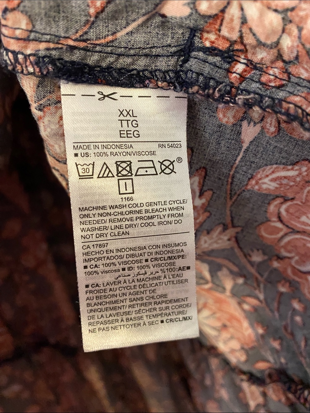 Old Navy Floral Spaghetti-Strap Sundress in Navy and Rust with pockets - Picture 6 of 7